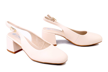 RIEKER 44751-61 beige, czółenka damskie