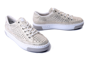 RIEKER L8849-60 beige, półbuty damskie