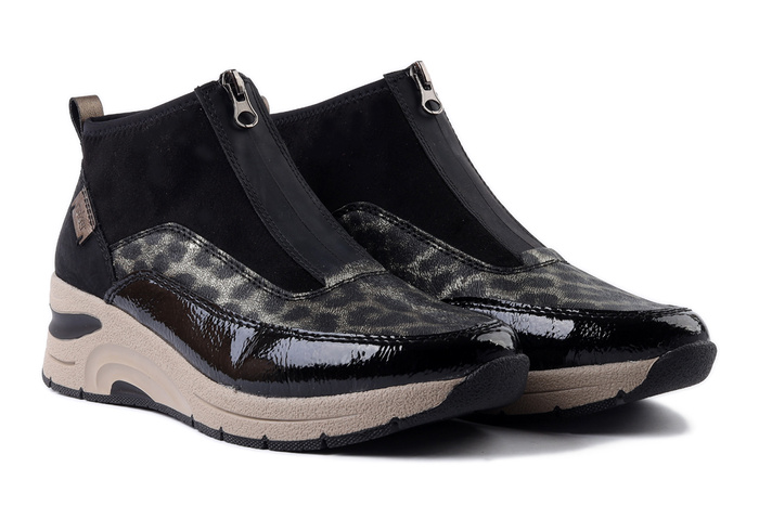 RIEKER N9362-00 black combination, botki damskie