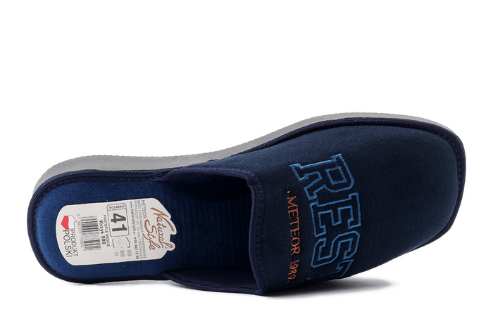 METEOR 500 Krzyś granatowy, kapcie męskie