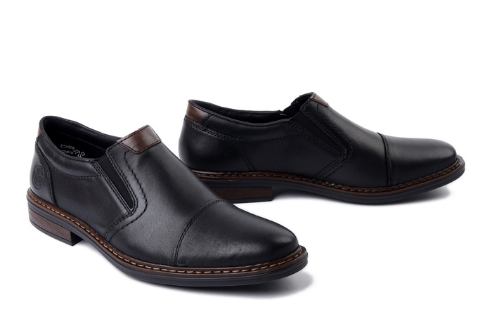 RIEKER 17659-00 black, półbuty męskie