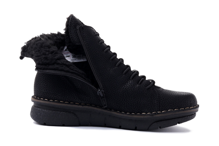 RIEKER 73333-00 black, trzewiki damskie