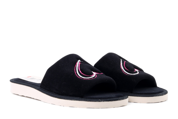 METEOR 044 Zuza czarny/róż, kapcie damskie