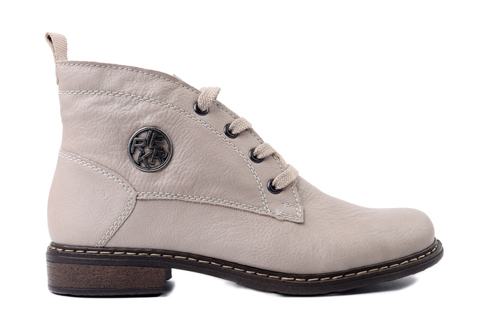 RIEKER 71205-62 beige, trzewiki damskie