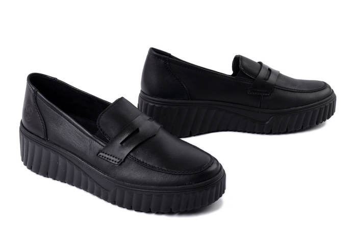 RIEKER N2562-00 black, mokasyny damskie