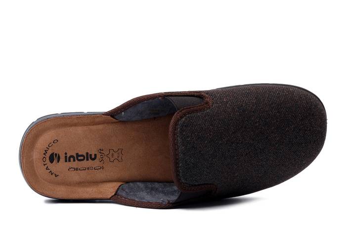 INBLU BG-59 043 ciemny brąz, kapcie męskie