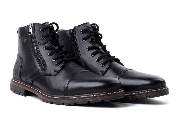 RIEKER TEX 13704-00 black, trzewiki męskie