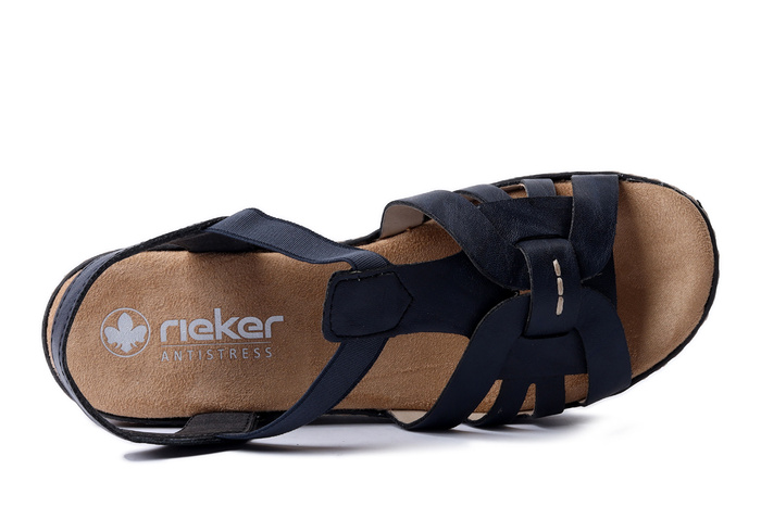 RIEKER 62918-14 blue , sandały  damskie