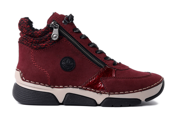 RIEKER 45960-35 red, trzewiki damskie
