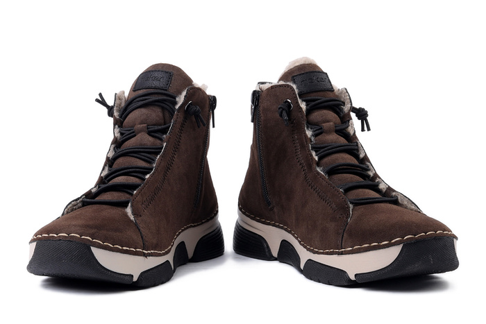 RIEKER 45912-25 brown, trzewiki damskie