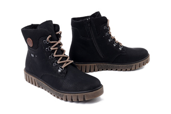 RIEKER TEX Y3433-00 black, trzewiki damskie
