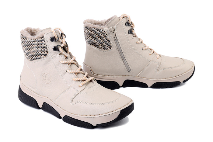 RIEKER 45955-60 beige, trzewiki damskie