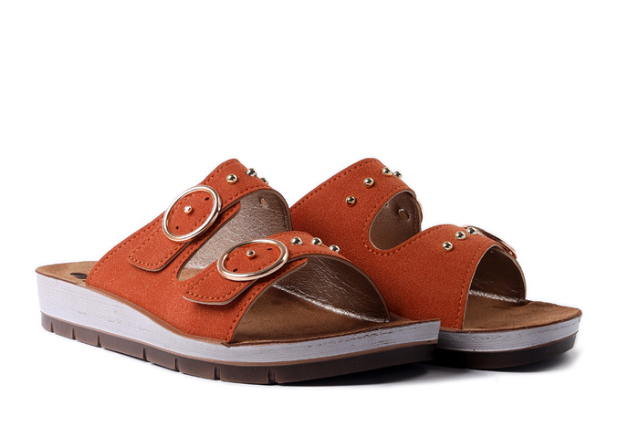 INBLU CP-54 089 rdzawy, klapki damskie