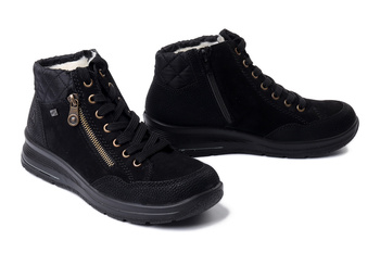 RIEKER TEX L7701-00 black, trzewiki damskie