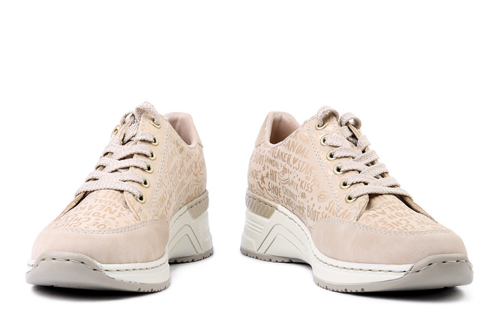 RIEKER N4316-62 beige, półbuty damskie