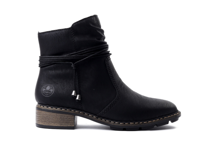 RIEKER 77263-00 black, botki damskie