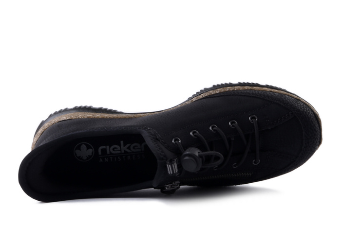 RIEKER N3267-01 black, półbuty damskie