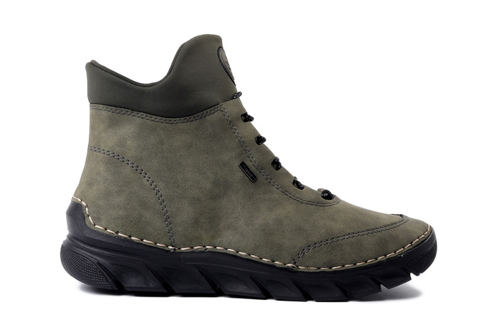 RIEKER 55069-54 green, trzewiki damskie