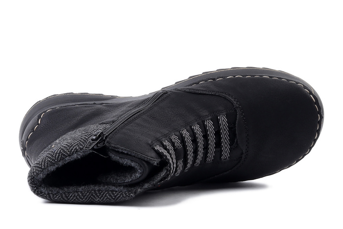 RIEKER 51553-00 black, trzewiki damskie