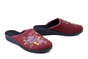 BEFADO 551D 011 bordowy, kapcie damskie