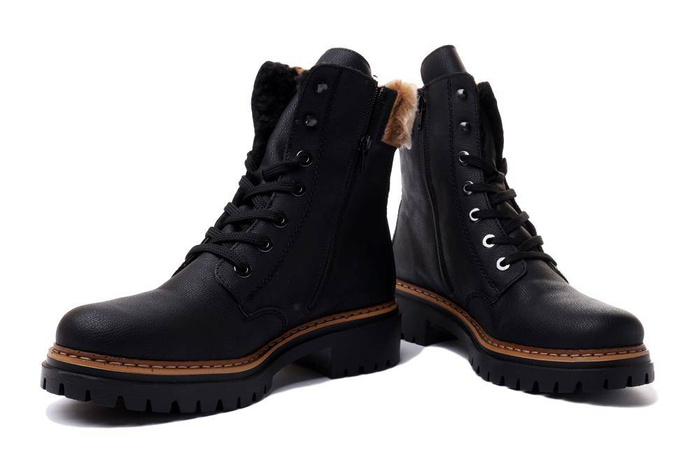 RIEKER 72630-00 black, trzewiki damskie