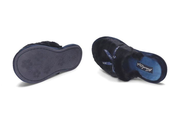 METEOR 260 WSTĄŻKA granatowy, kapcie damskie