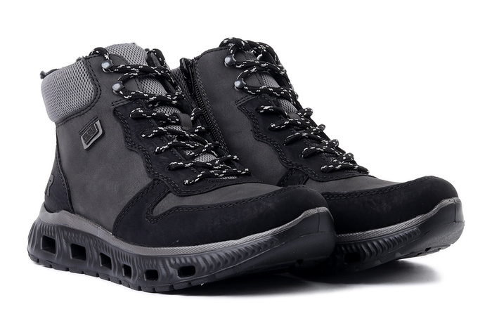 RIEKER TEX M6023-45 grey, trzewiki damskie