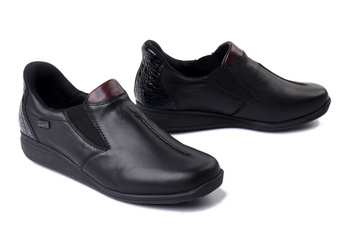 RIEKER TEX 47253-00 black, półbuty damskie