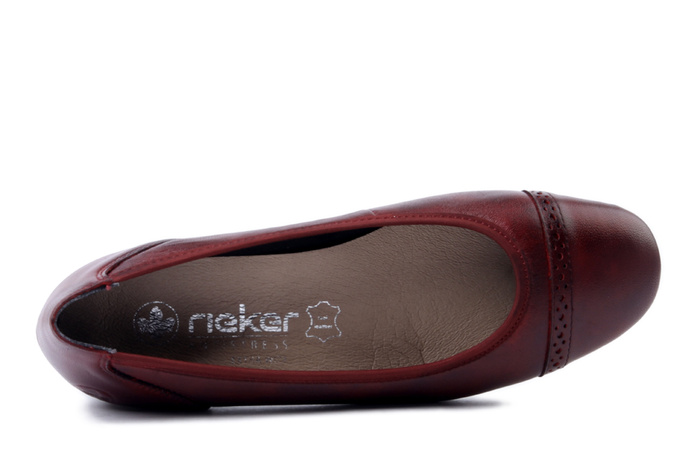 RIEKER 43450-35 red, czółenka damskie