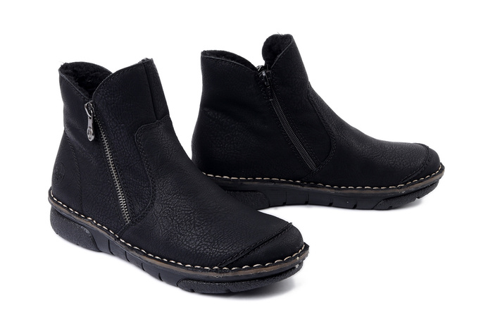 RIEKER 73357-00 black, botki damskie