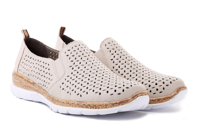 RIEKER N4251-60 beige, półbuty damskie