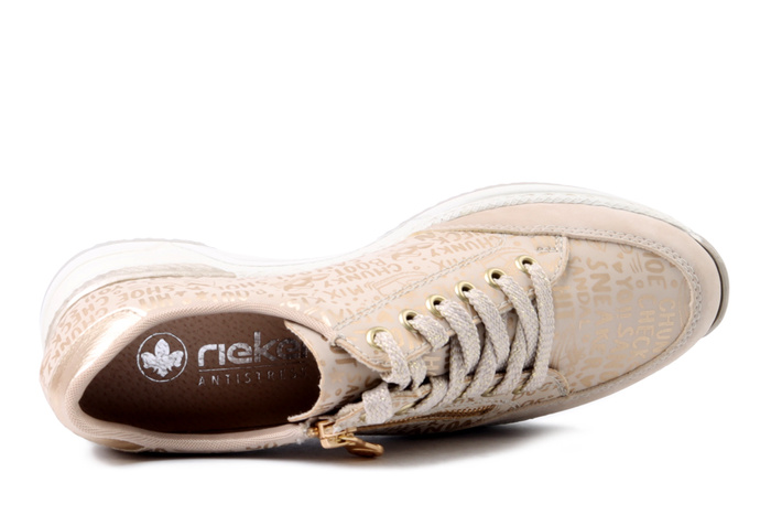 RIEKER N4316-62 beige, półbuty damskie