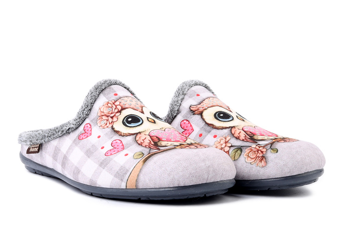 MANITU 320291-91 hellgrau, kapcie damskie