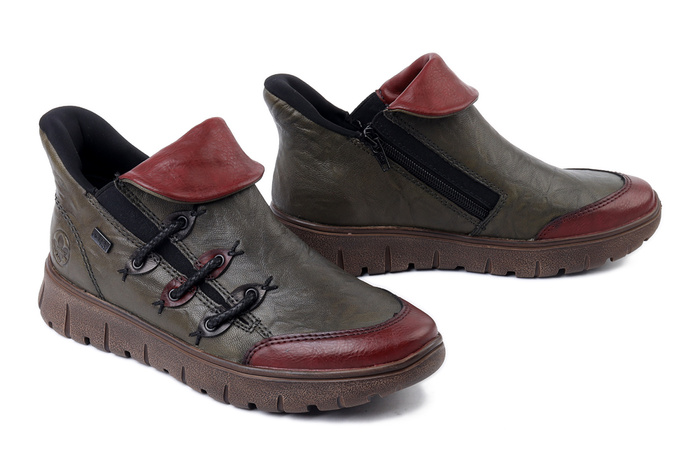 RIEKER TEX N1353-52 green, botki damskie