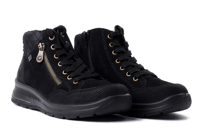 RIEKER TEX L7701-00 black, trzewiki damskie