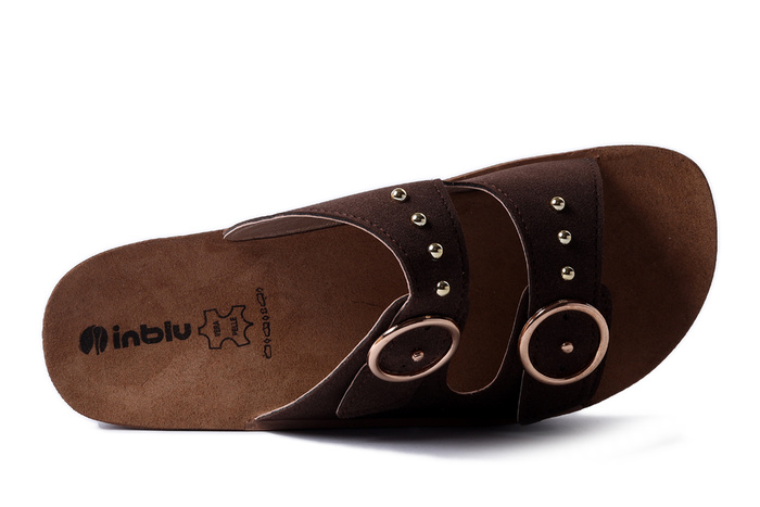INBLU CP-54 043 ciemny brąz, klapki damskie