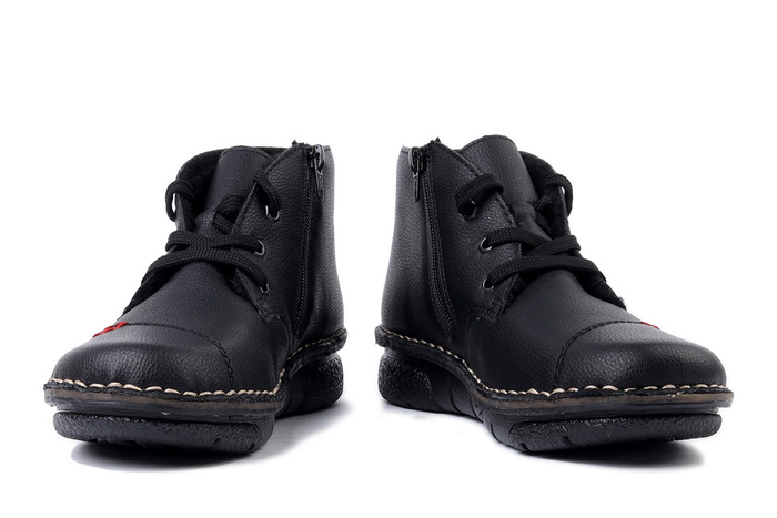 RIEKER 73301-00 black, trzewiki damskie