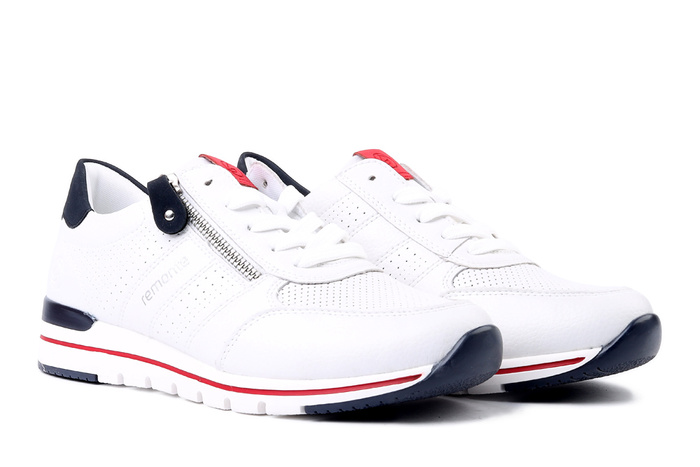 RIEKER REMONTE R6705-82 white combination, półbuty damskie