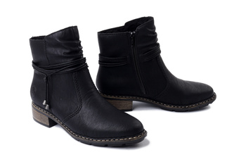 RIEKER 77263-00 black, botki damskie