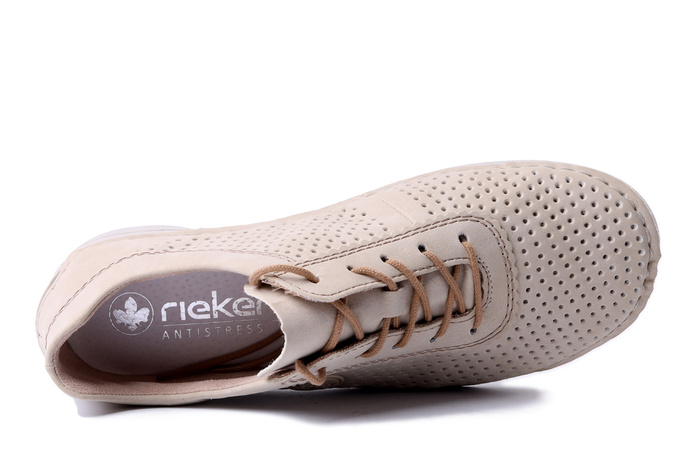 RIEKER 52546-60 beige, półbuty damskie