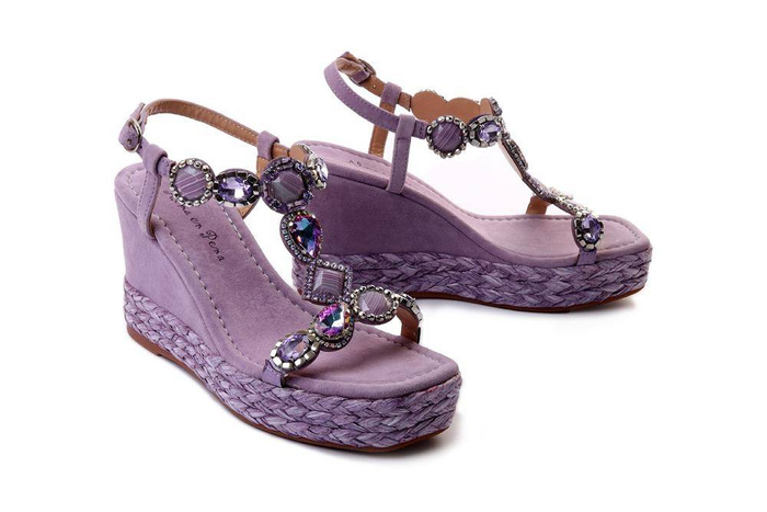 ALMA EN PENA V23510 suede lilac, sandały damskie