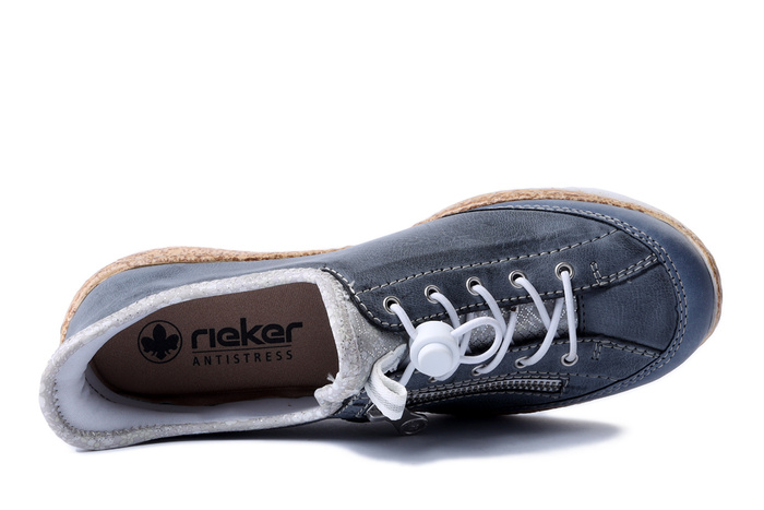 RIEKER N42F2-14 blue, półbuty damskie