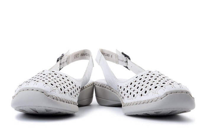 RIEKER 41350-80 white, półbuty letnie damskie