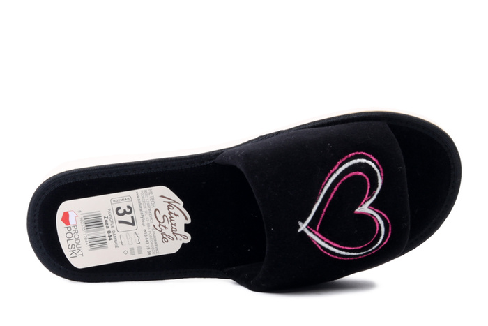 METEOR 044 Zuza czarny/róż, kapcie damskie