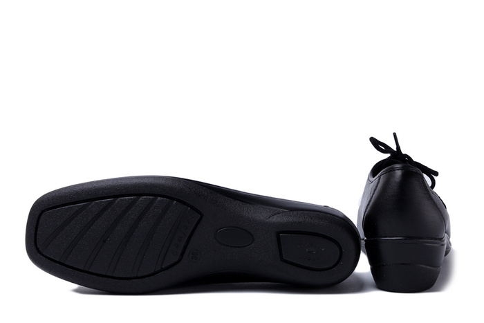 SOLO 065 SZ czarny 2, półbuty mokasyny damskie sznurowane