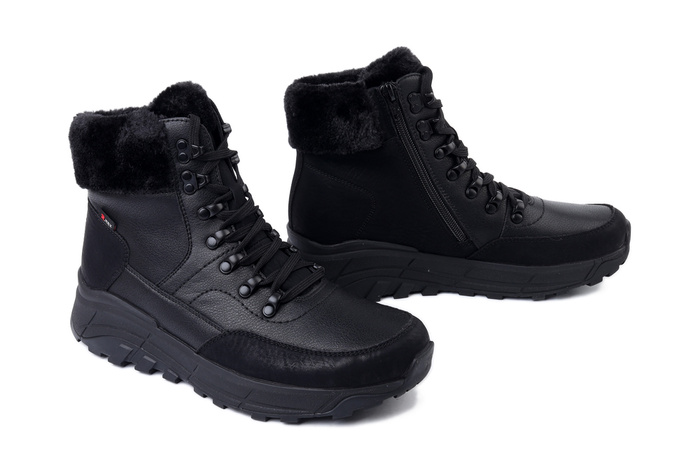 RIEKER TEX W0063-02 black, trzewiki damskie