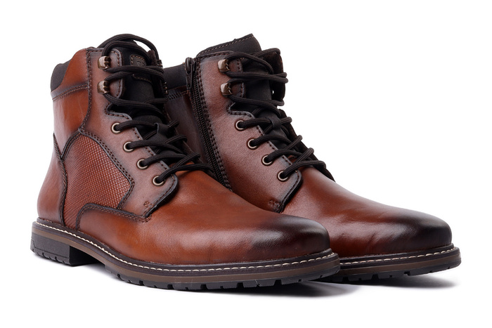 RIEKER 13731-22 brown, trzewiki męskie