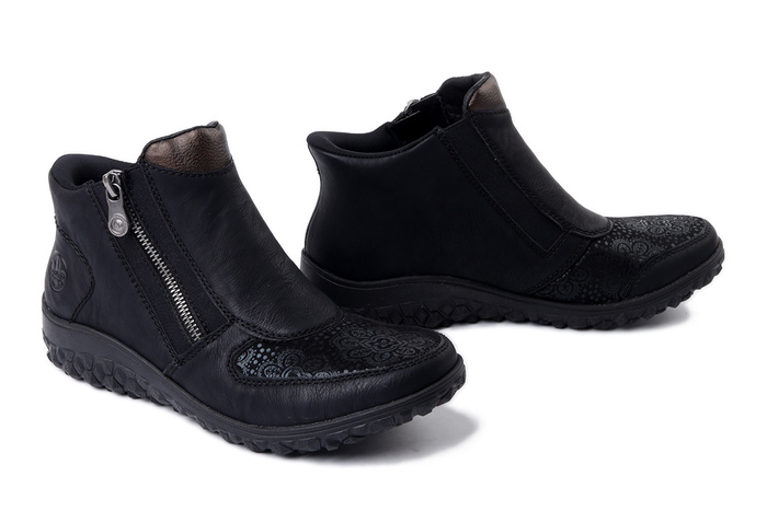 RIEKER 59558-00 black, botki damskie