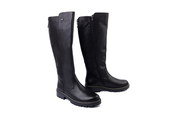 RIEKER REMONTE D0B72-01 black, kozaki damskie