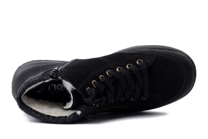RIEKER TEX L7701-00 black, trzewiki damskie